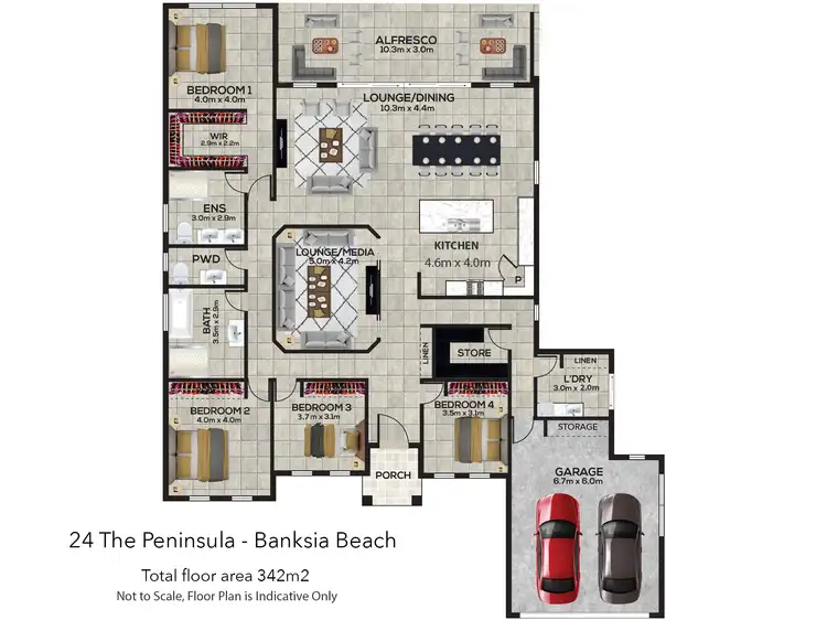 Floorplan of Homely house listing, 24 The Peninsula, Banksia Beach QLD 4507