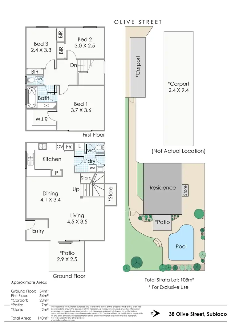 Floorplan of Homely semi-detached listing, 38 Olive Street, Subiaco WA 6008
