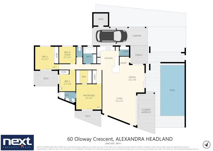 Floorplan of Homely house listing, 60 Oloway Crescent, Alexandra Headland QLD 4572