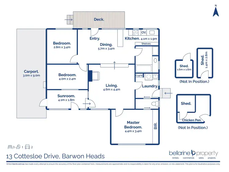 Floorplan of Homely house listing, 13 Cottesloe Drive, Barwon Heads VIC 3227