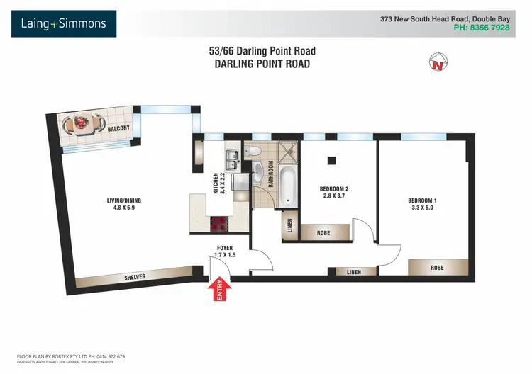 Floorplan of Homely apartment listing, 53/66 Darling Point Road, Darling Point NSW 2027