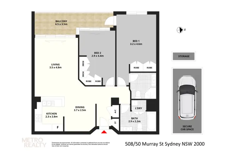 Floorplan of Homely apartment listing, 508/50 Murray St, Sydney NSW 2000