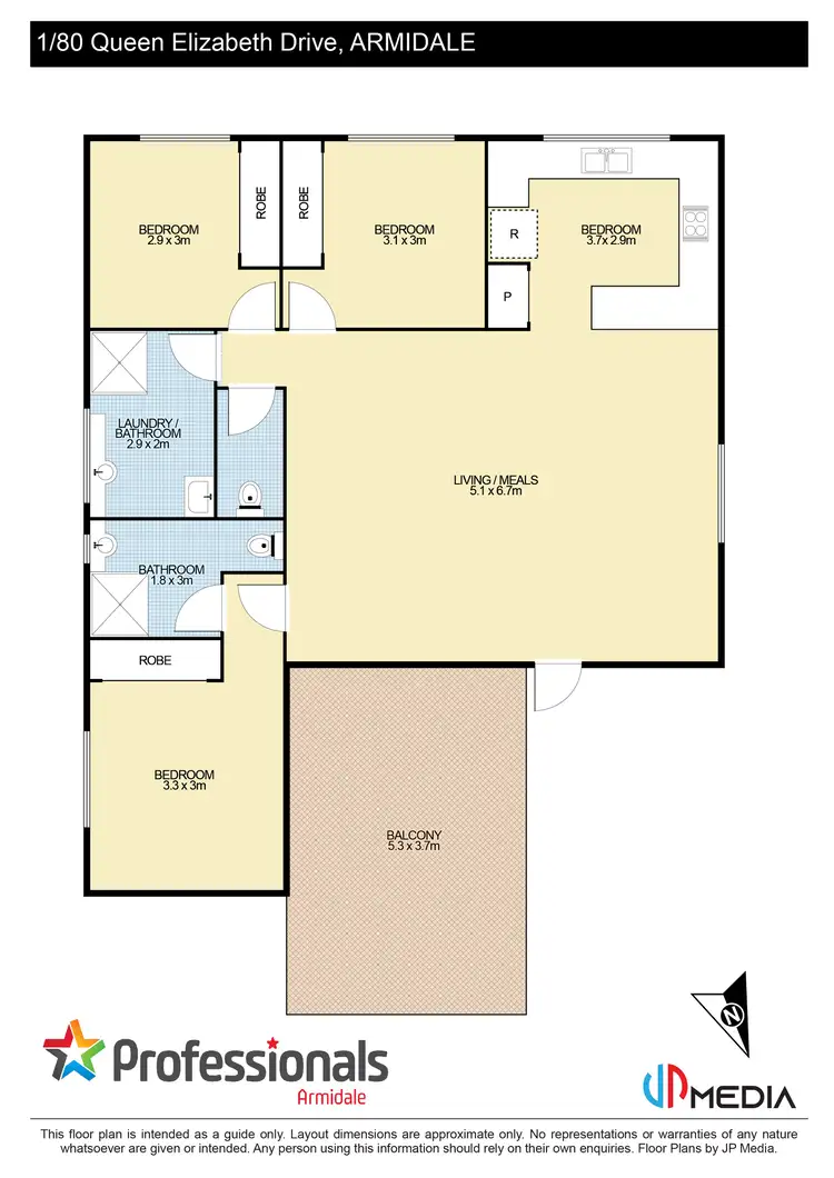 Floorplan of Homely apartment listing, 1/80-92 Queen Elizabeth Drive, Armidale NSW 2350
