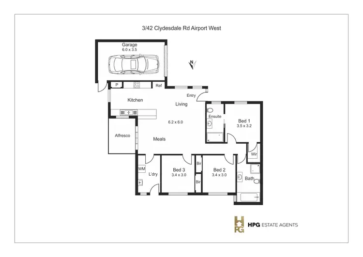 Floorplan of Homely unit listing, 3/42 Clydesdale Road, Airport West VIC 3042