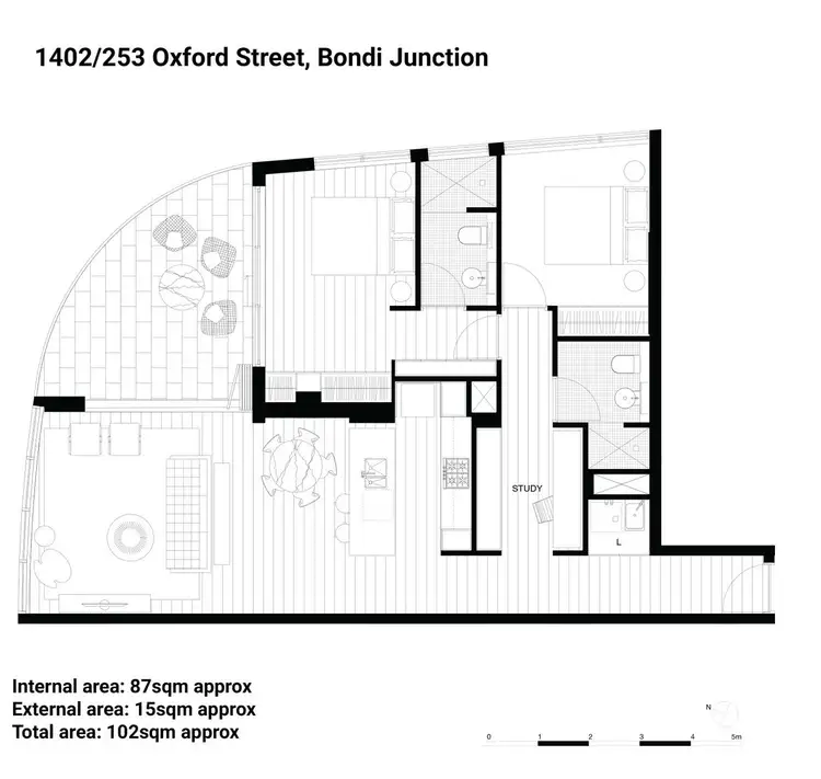 Floorplan of Homely apartment listing, 1402/253-255 Oxford Street, Bondi Junction NSW 2022
