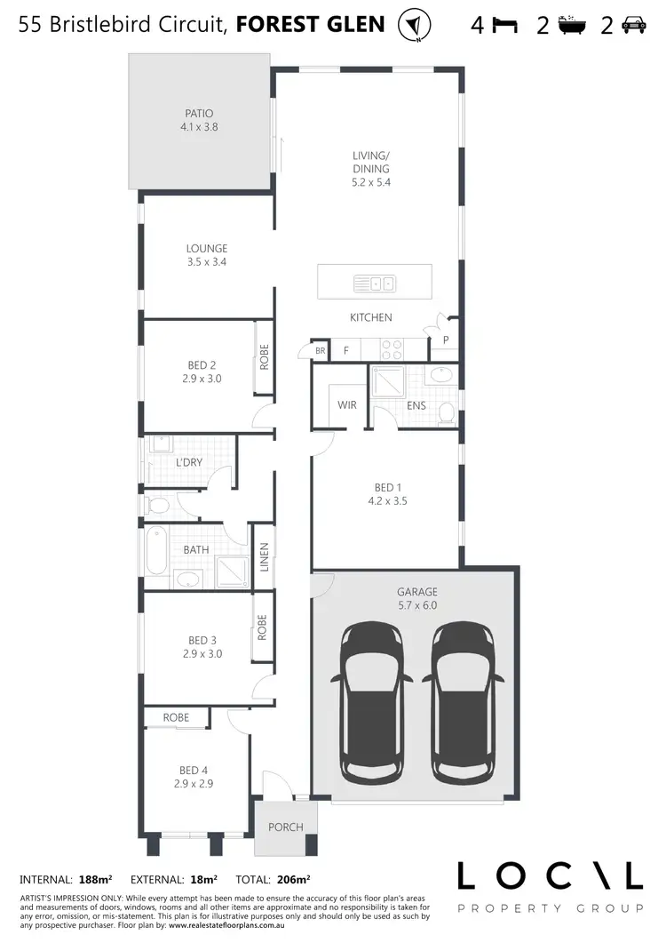 Floorplan of Homely house listing, 55 Bristlebird Circuit, Forest Glen QLD 4556