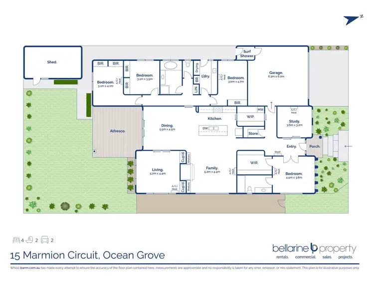 Floorplan of Homely house listing, 15 Marmion Circuit, Ocean Grove VIC 3226