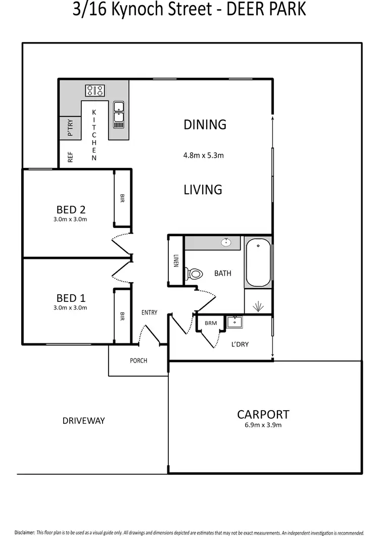 Floorplan of Homely unit listing, 3/16 Kynoch Street, Deer Park VIC 3023