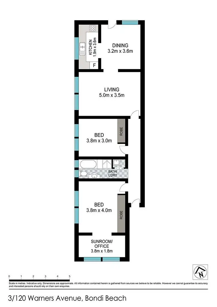 Floorplan of Homely apartment listing, 3/120 Warners Avenue, Bondi Beach NSW 2026