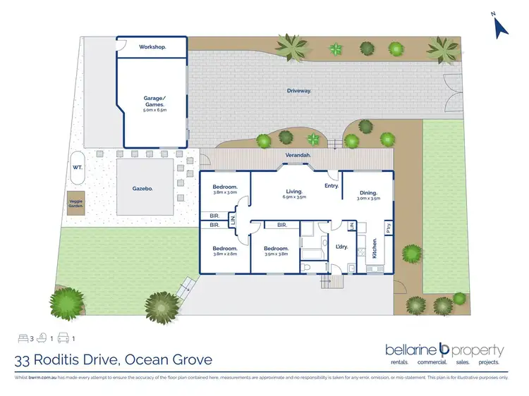 Floorplan of Homely house listing, 33 Roditis Drive, Ocean Grove VIC 3226