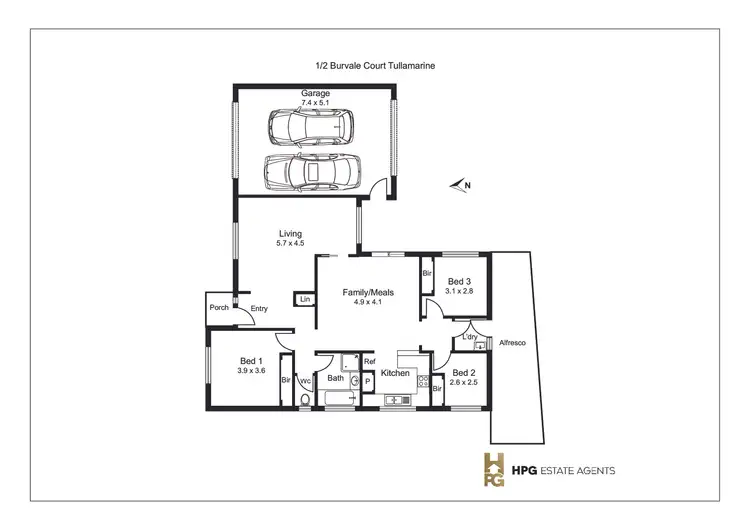 Floorplan of Homely house listing, 1/2 Burvale Court, Tullamarine VIC 3043