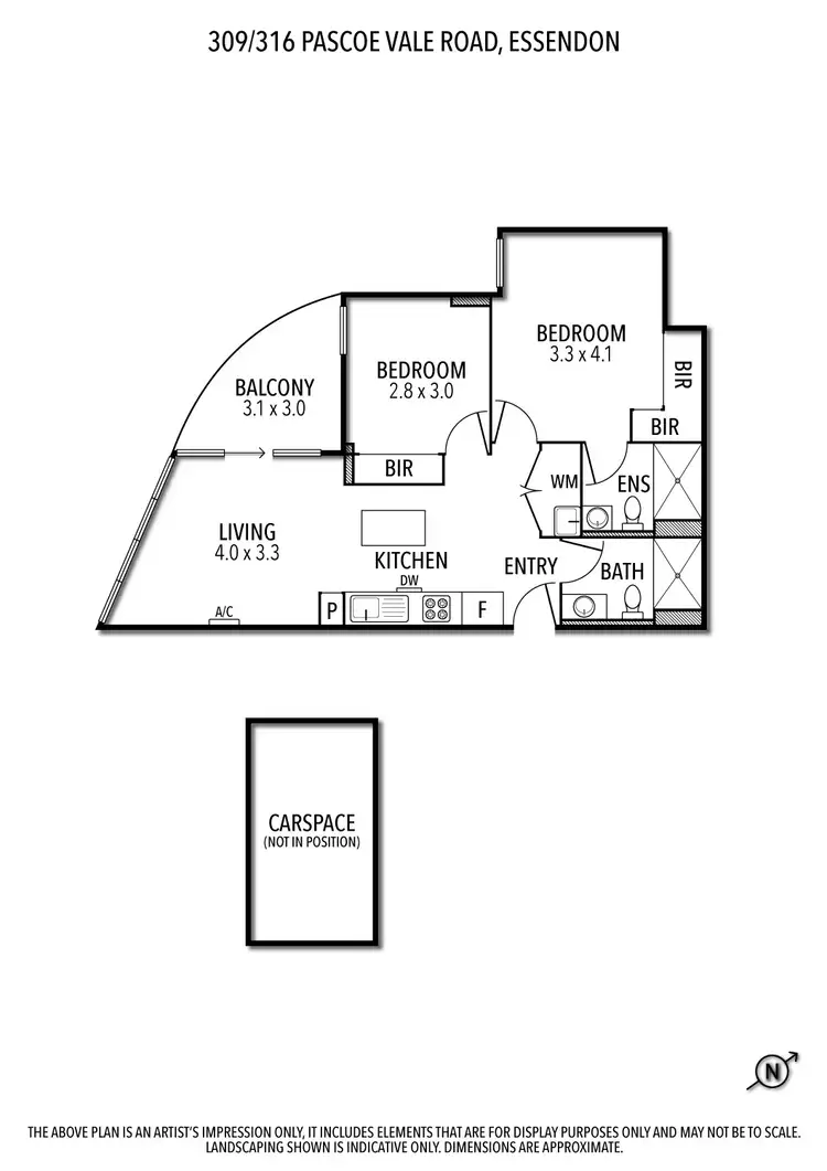 Floorplan of Homely apartment listing, 309/316 Pascoe Vale Road, Essendon VIC 3040