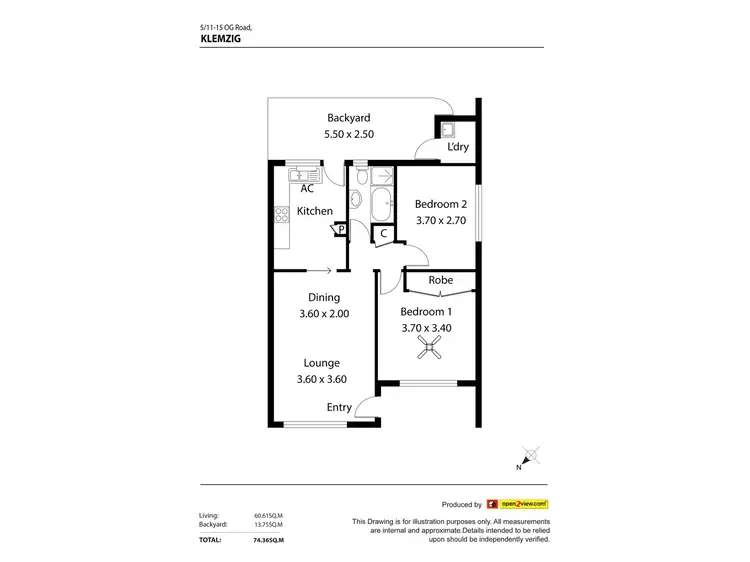 Floorplan of Homely unit listing, 5/11 O G Road, Klemzig SA 5087