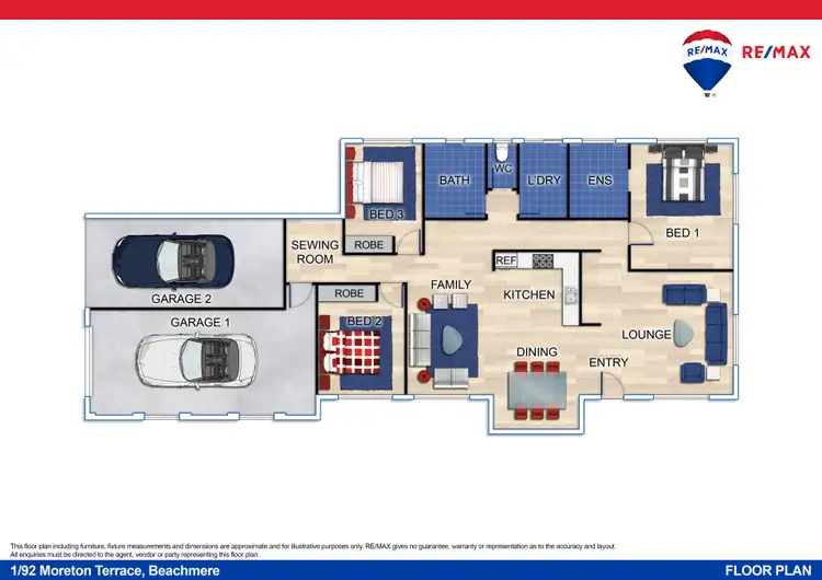 Floorplan of Homely semi-detached listing, 1/92 Moreton Terrace, Beachmere QLD 4510