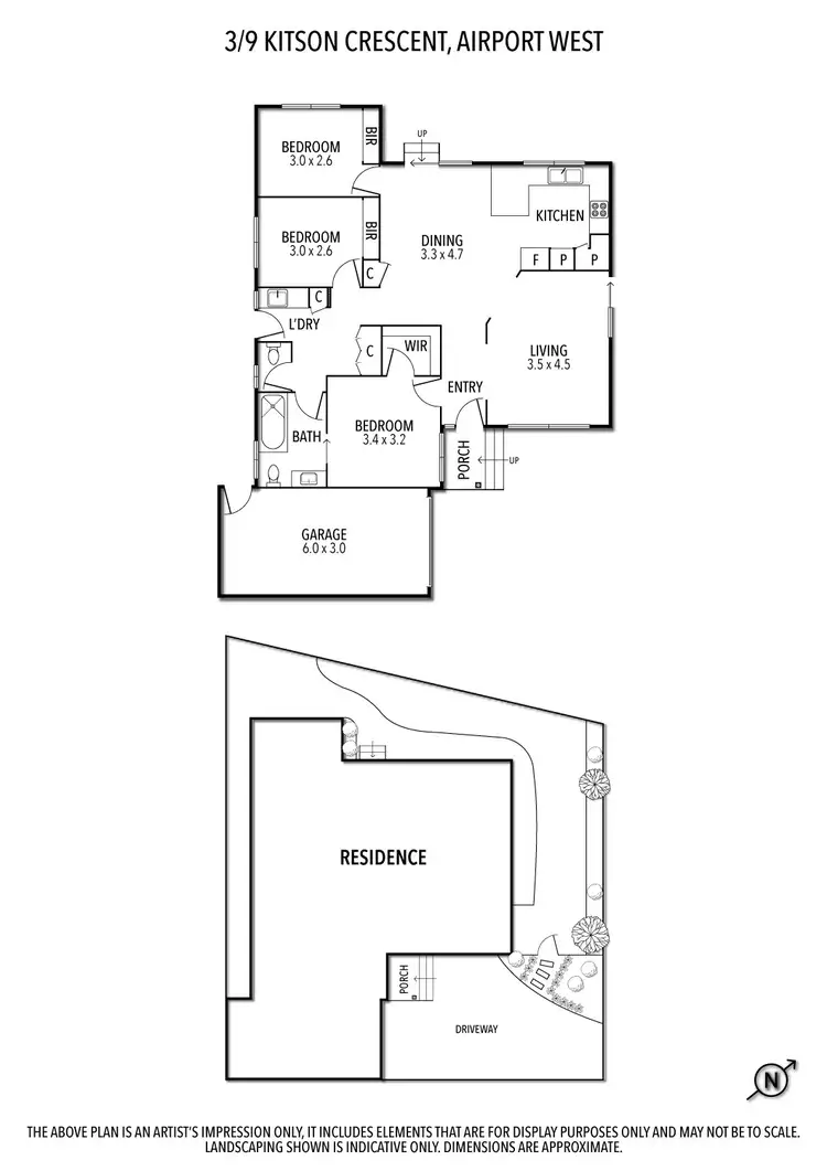 Floorplan of Homely unit listing, 3/9 Kitson Crescent, Airport West VIC 3042