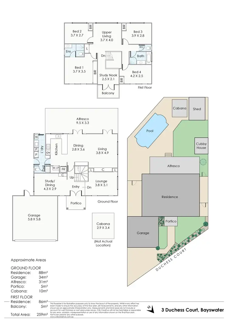 Floorplan of Homely house listing, 3 Duchess Court, Bayswater WA 6053