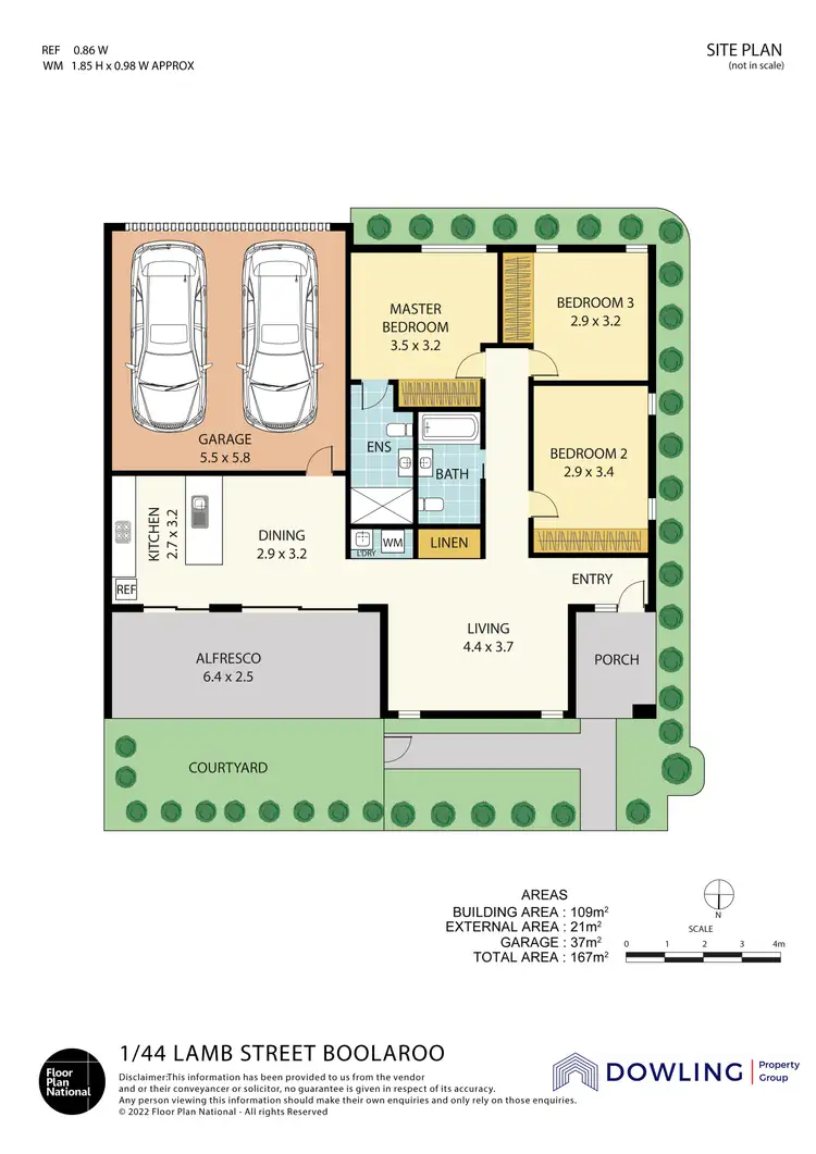 Floorplan of Homely villa listing, 1/44 Lamb Street, Boolaroo NSW 2284