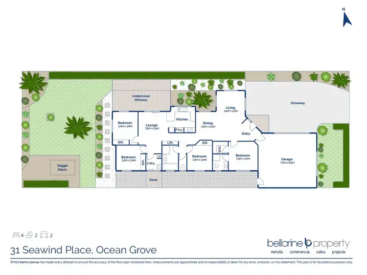 Floorplan of Homely house listing, 31 Seawind Place, Ocean Grove VIC 3226
