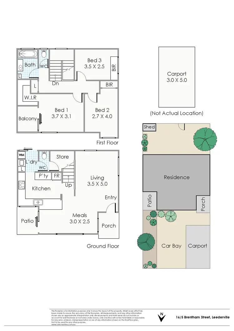 Floorplan of Homely townhouse listing, 16/5 Brentham Street, Leederville WA 6007