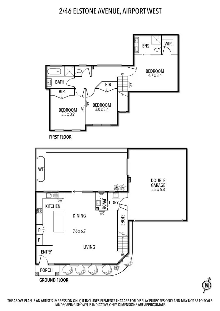 Floorplan of Homely townhouse listing, 2/46 Elstone Avenue, Airport West VIC 3042