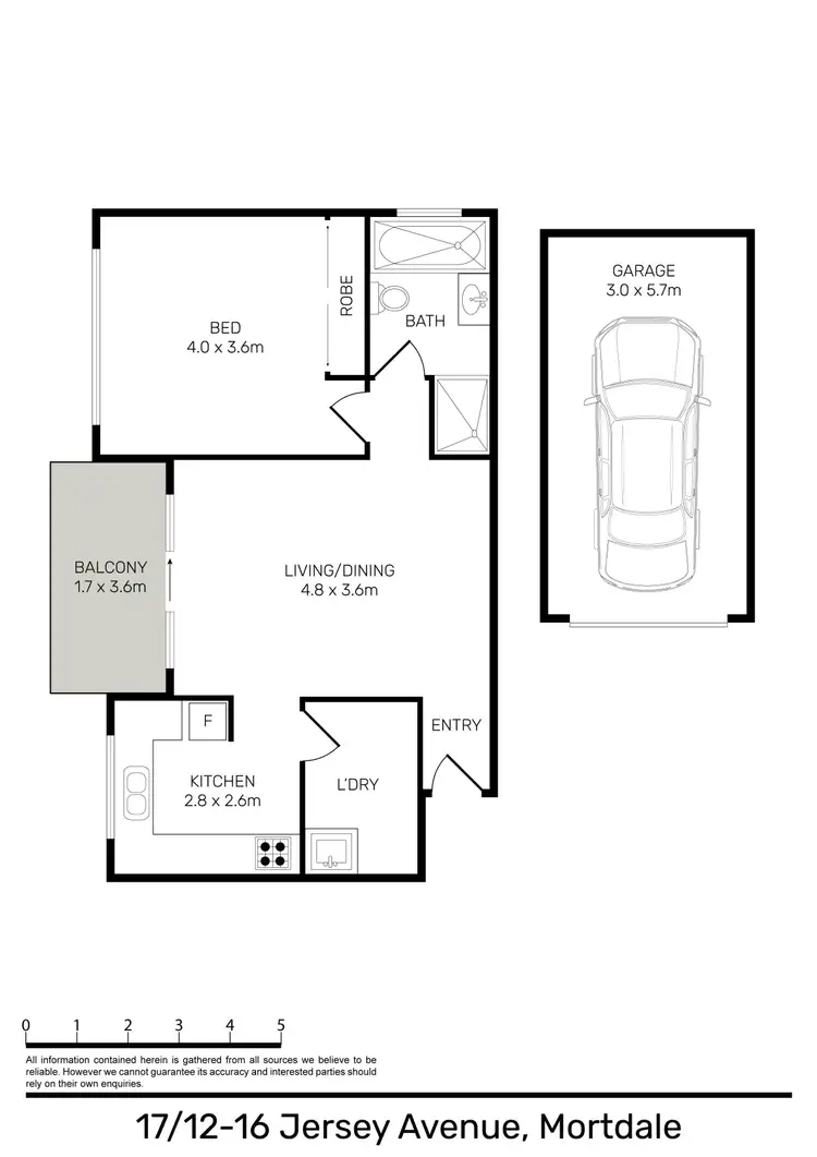 Floorplan of Homely apartment listing, 17/12-16 Jersey Avenue, Mortdale NSW 2223