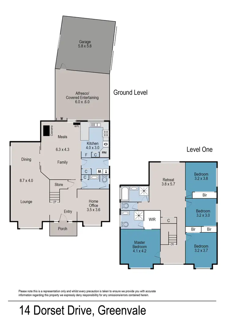 Floorplan of Homely house listing, 14 Dorset Drive, Greenvale VIC 3059