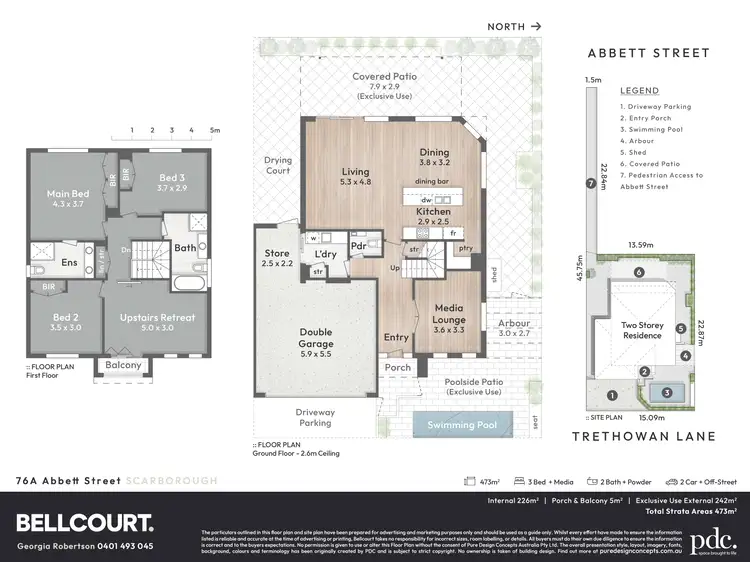 Floorplan of Homely house listing, 76A Abbett Street, Scarborough WA 6019