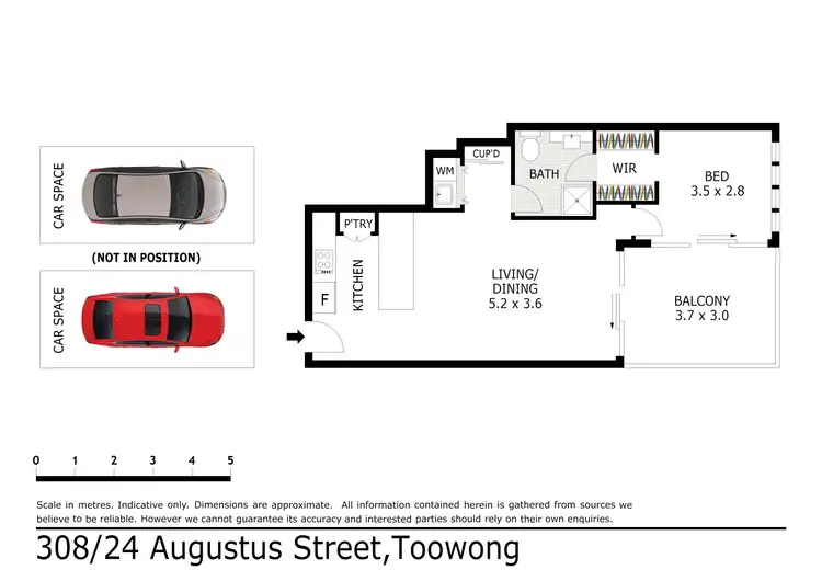 Floorplan of Homely apartment listing, 308/24 Augustus Street, Toowong QLD 4066