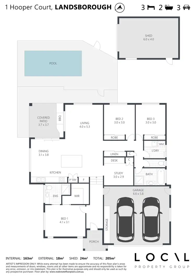 Floorplan of Homely house listing, 1 Hooper Court, Landsborough QLD 4550