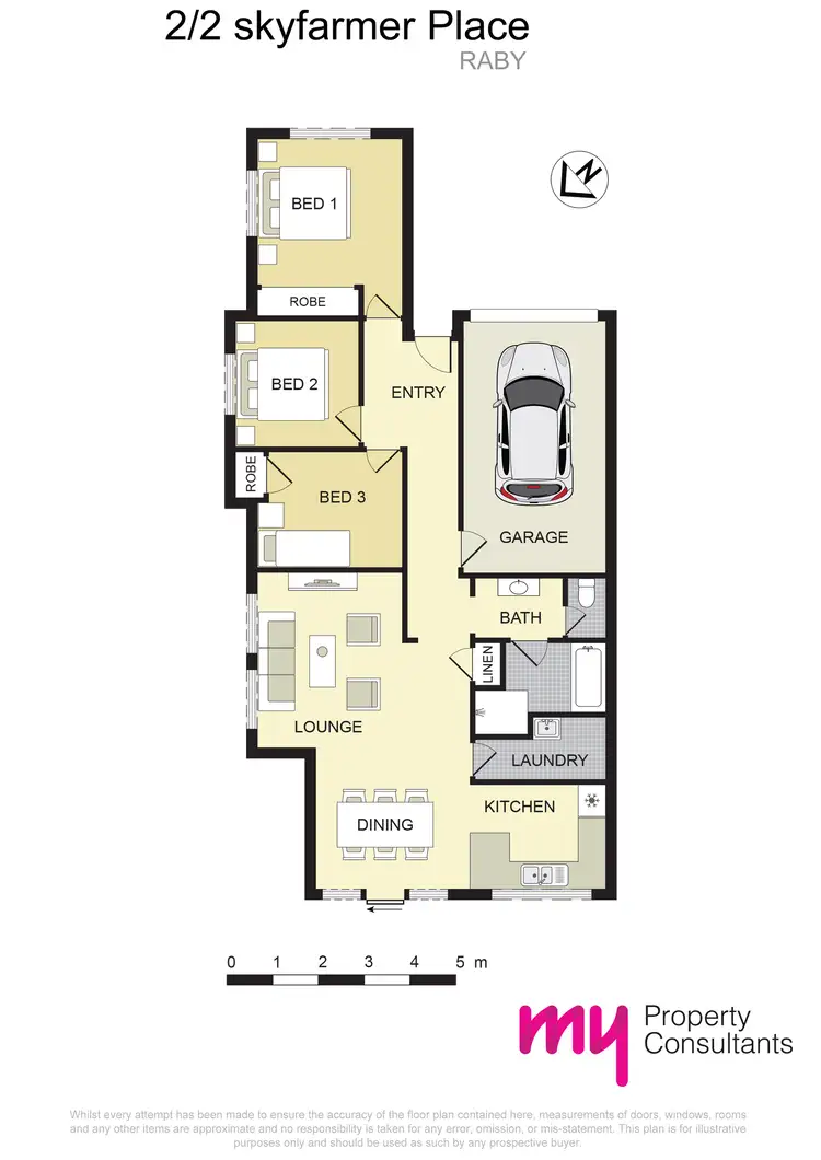Floorplan of Homely semi-detached listing, 2/2 Skyfarmer Place, Raby NSW 2566