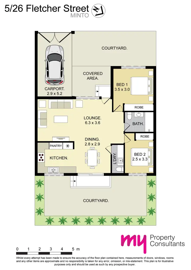 Floorplan of Homely villa listing, 5/26 Fletcher Street, Minto NSW 2566
