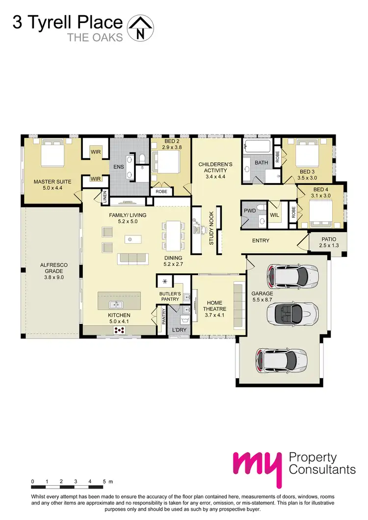 Floorplan of Homely house listing, 3 Tyrrell Place, The Oaks NSW 2570