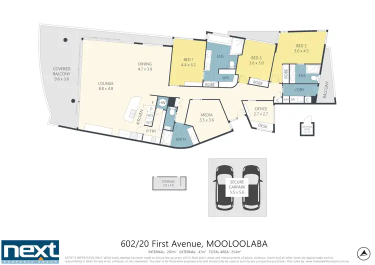 Floorplan of Homely apartment listing, 602/20 First Avenue, Mooloolaba QLD 4557