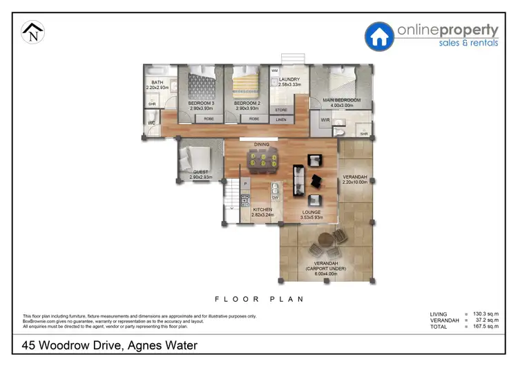 Floorplan of Homely house listing, 45 Woodrow Drive, Agnes Water QLD 4677