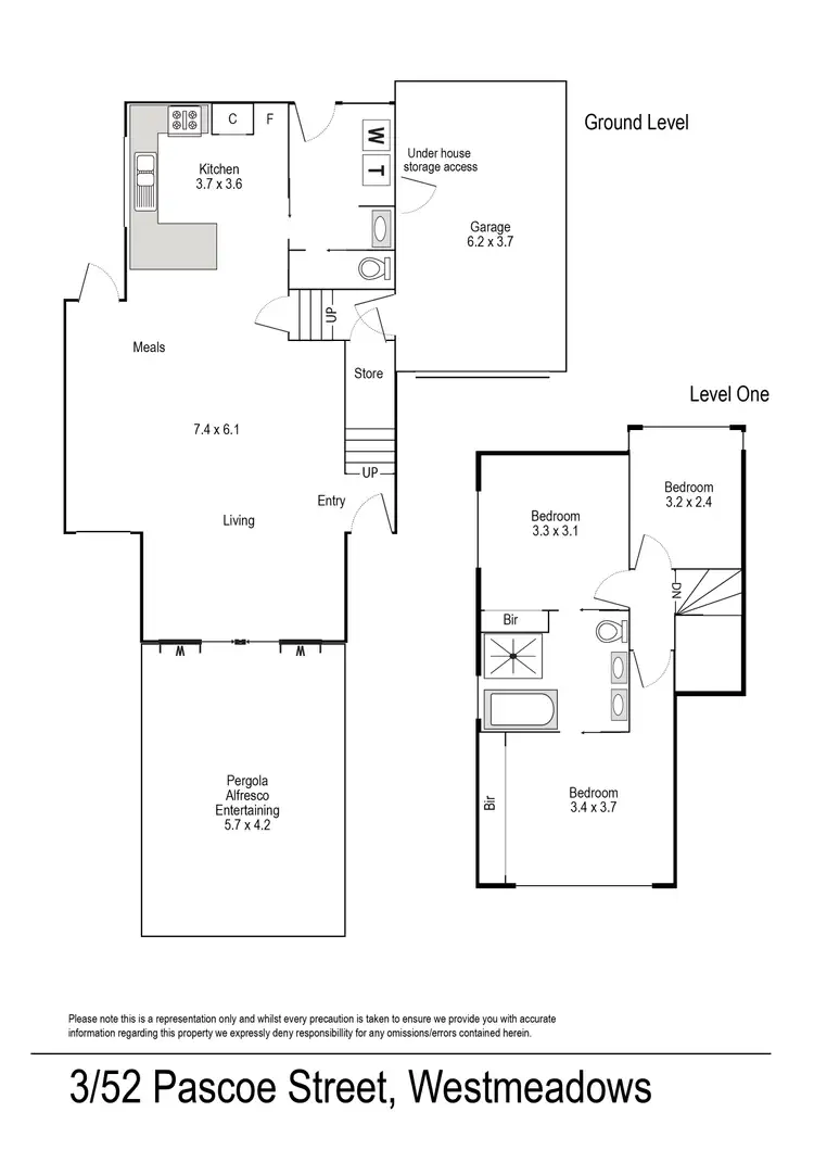 Floorplan of Homely townhouse listing, 3/52 Pascoe Street, Westmeadows VIC 3049