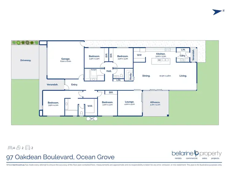 Floorplan of Homely house listing, 97 Oakdean Boulevard, Ocean Grove VIC 3226