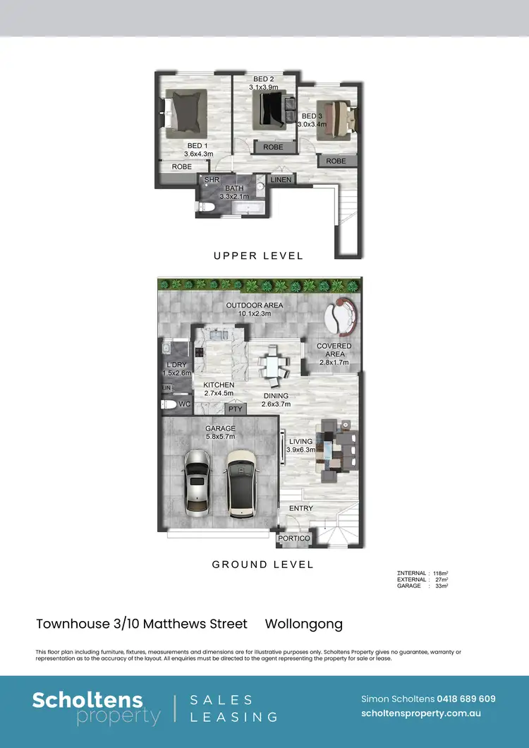 Floorplan of Homely townhouse listing, 3/10 Matthews Street, Wollongong NSW 2500