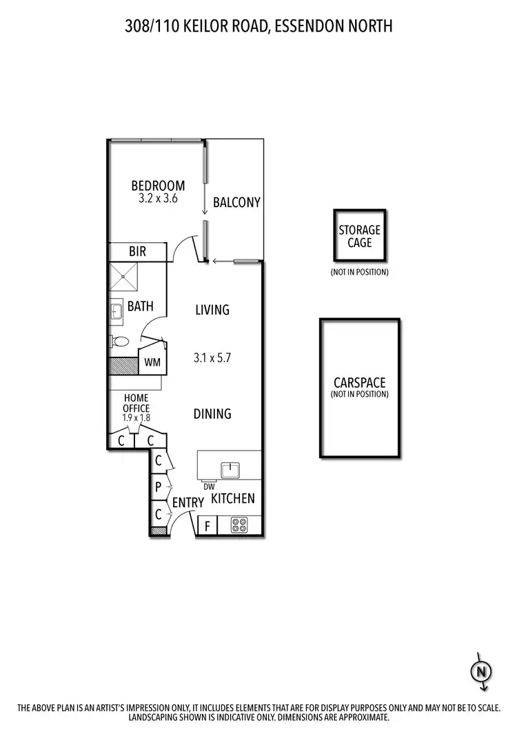 Floorplan of Homely apartment listing, 308/110 Keilor Road, Essendon North VIC 3041