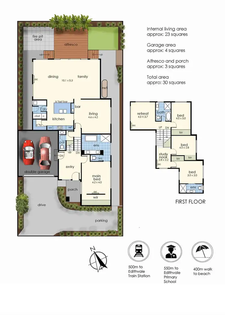 Floorplan of Homely townhouse listing, 2/236 Station Street, Edithvale VIC 3196