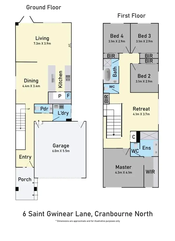 Floorplan of Homely house listing, 6 St Gwinear Lane, Cranbourne North VIC 3977