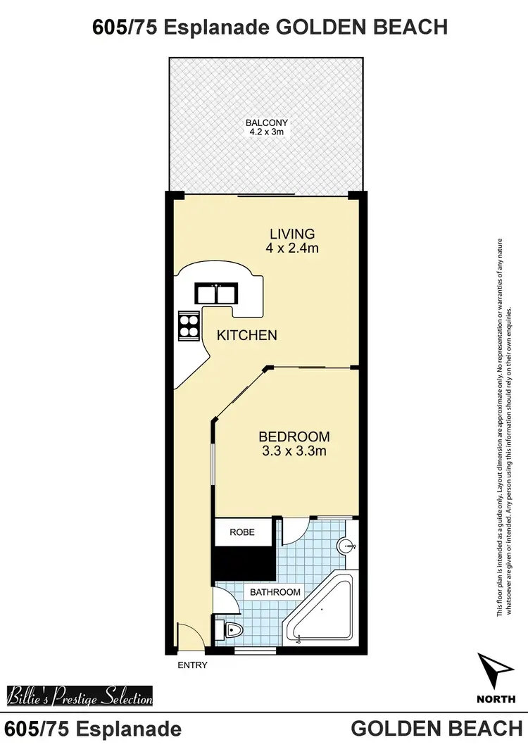 Floorplan of Homely unit listing, 605/75 Esplanade, Golden Beach QLD 4551
