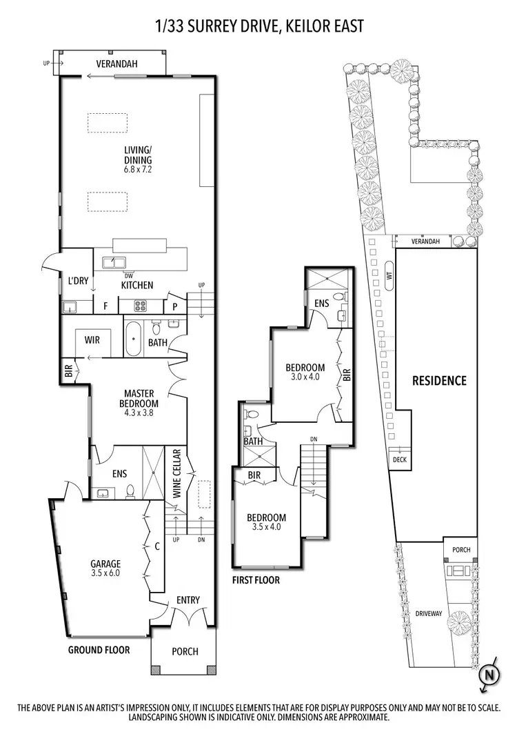 Floorplan of Homely townhouse listing, 1/33 Surrey Drive, Keilor East VIC 3033