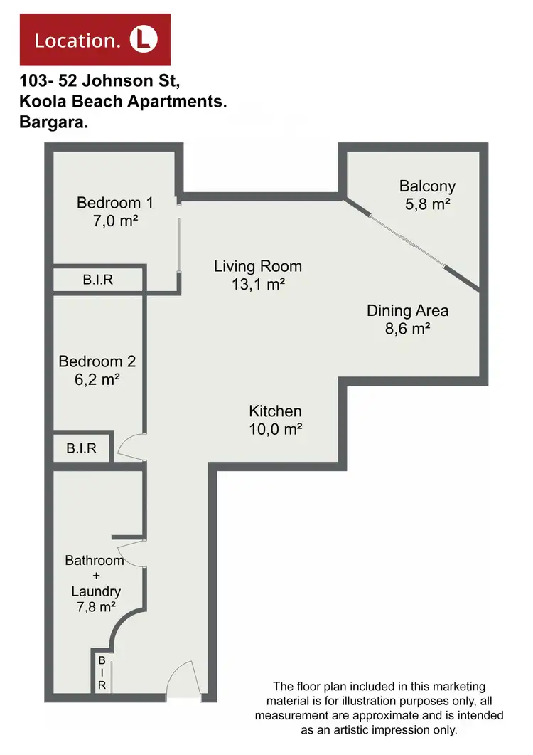 Floorplan of Homely unit listing, 3/52 Johnson St, Bargara QLD 4670