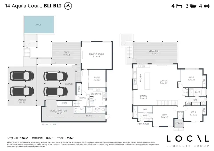 Floorplan of Homely house listing, 14 Aquila Court, Bli Bli QLD 4560