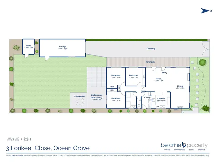 Floorplan of Homely house listing, 3 Lorikeet Close, Ocean Grove VIC 3226