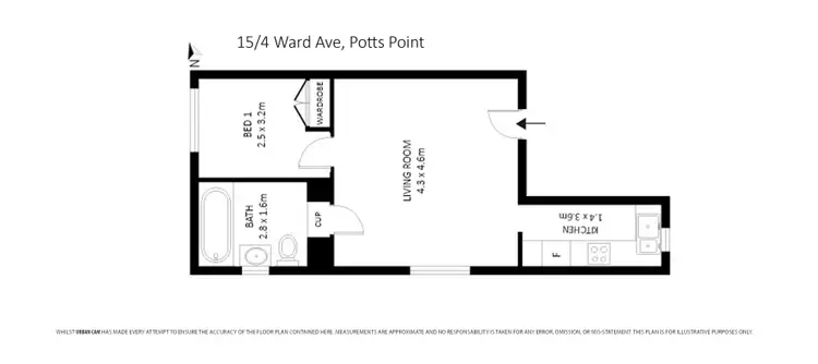 Floorplan of Homely apartment listing, 15/4 Ward Ave, Elizabeth Bay NSW 2011