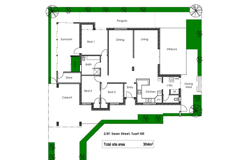 Floorplan of Homely villa listing, 2/81 Swan Street, Tuart Hill WA 6060