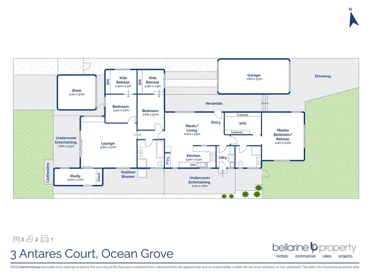 Floorplan of Homely house listing, 3 Antares Court, Ocean Grove VIC 3226