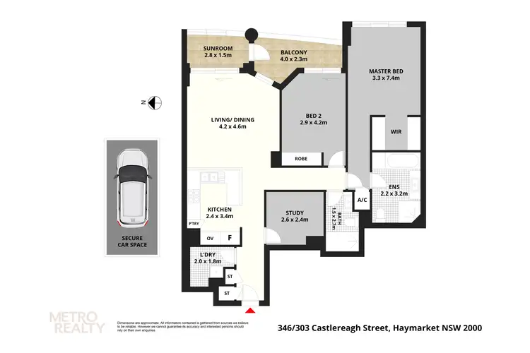 Floorplan of Homely apartment listing, 346/303 Castlereagh St, Haymarket NSW 2000