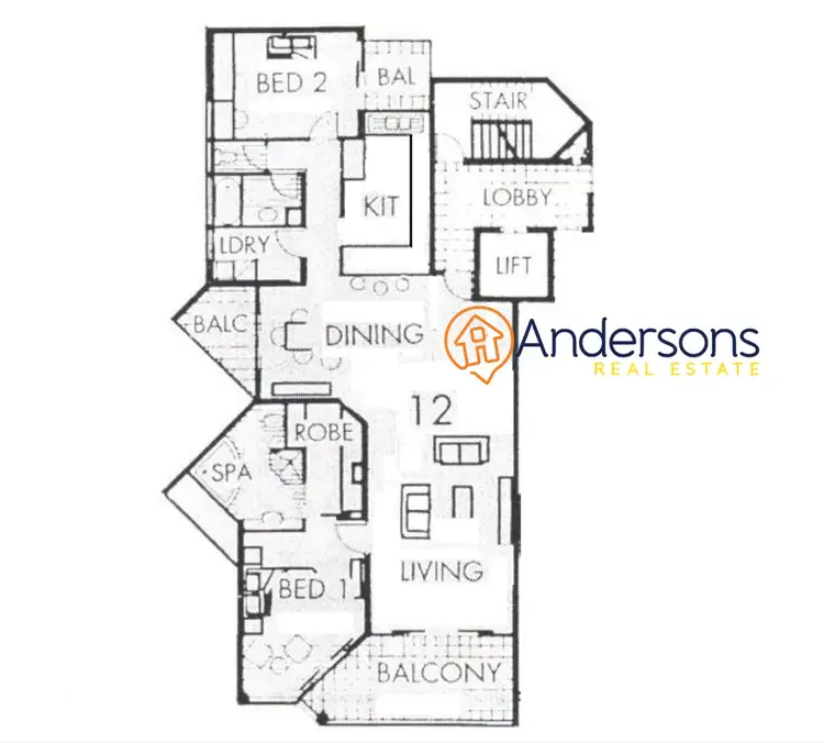 Floorplan of Homely apartment listing, 12/69 Banfield Parade, Wongaling Beach QLD 4852